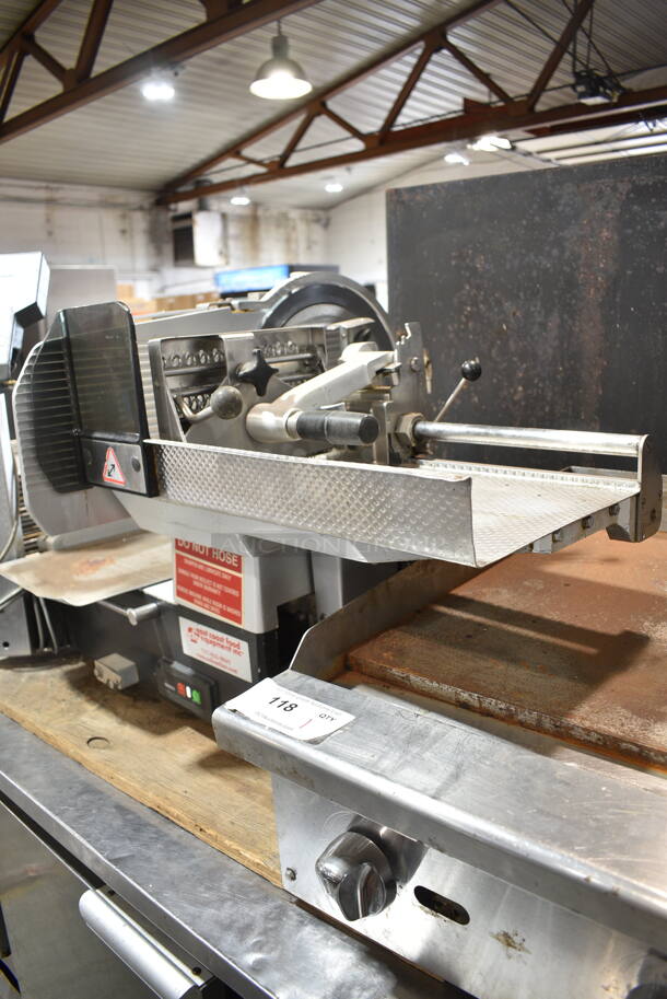 Bizerba A 404 FB US Metal Commercial Countertop Meat Slicer Stacker. 120 Volts, 1 Phase. Tested and Powers On But Parts Do Not Move - Needs Control Box Replaced - Image 4 of 11