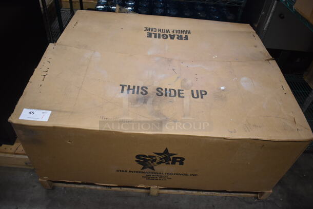 BRAND NEW IN BOX! Star 6036CBB Stainless Steel Commercial Countertop Natural Gas Powered Charbroiler Grill. Stock Picture Used a Gallery. 36x32x14 - Image 5 of 6