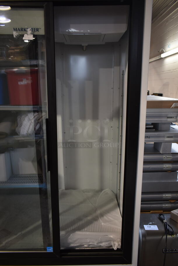 BRAND NEW SCRATCH AND DENT! Beverage Air MT49-1-SD ENERGY STAR Metal Commercial 2 Door Reach In Cooler Merchandiser. Stock Picture Used as Gallery. 115 Volts, 1 Phase. Tested and Working! - Image 7 of 8