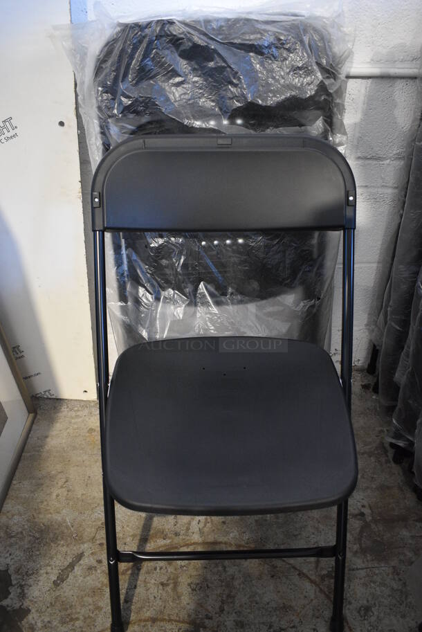 4 BRAND NEW! Black Metal Padded Folding Chairs. 18x18x30. 4 Times Your Bid!