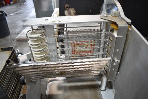 Bizerba A 404 FB US Metal Commercial Countertop Meat Slicer Stacker. 120 Volts, 1 Phase. Tested and Powers On But Parts Do Not Move - Needs Control Box Replaced - Image 8 of 11