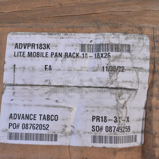 2 BRAND NEW IN BOX! Advance Tabco PR18-3 K-X Pan Rack. 2 Times Your Bid!  - Image 4 of 5
