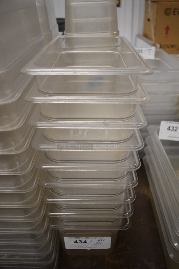 ALL ONE MONEY! Lot of 21 Poly Clear 1/3 Size Drop In Bins. 1/3x6 - Image 1 of 3