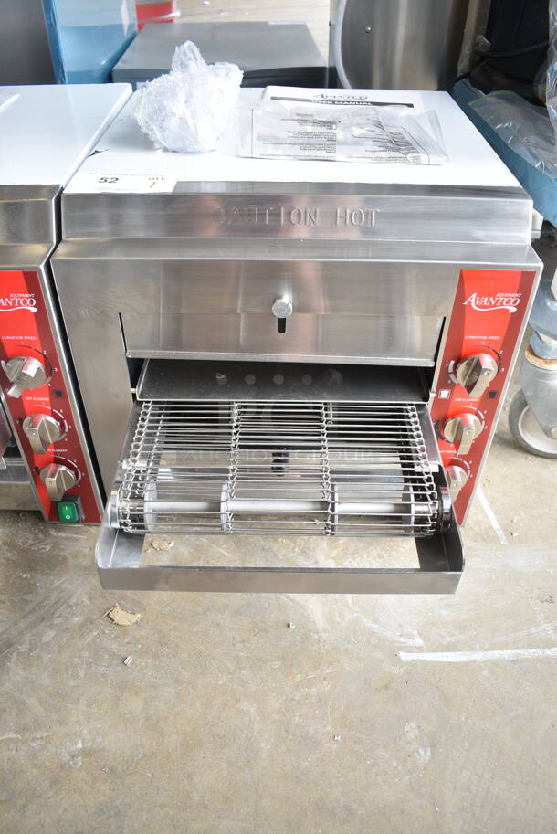 BRAND NEW SCRATCH AND DENT! Avantco 177CNVYOV10B Stainless Steel Commercial Countertop Conveyor Oven. 208 Volts, 1 Phase.  - Image 2 of 6
