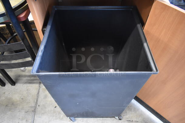Wood Pattern Trash Can Shell w/ Tray Return, Trash Deposit Hole, Trash Can and Door. 25.5x25.5x48 - Image 6 of 6