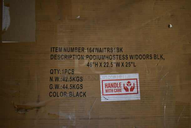 BRAND NEW IN BOX! Lancaster Table & Seating 164WAITRS1BK 46" Black Host Station / Host Podium - Image 3 of 5