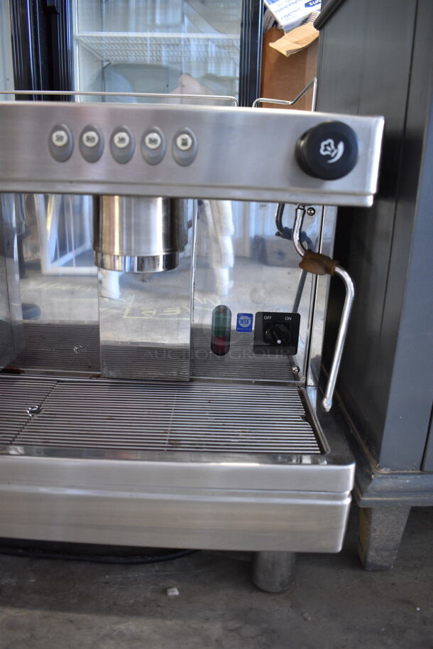 Estella 236ECEM2 Stainless Steel Commercial Countertop 2 Group Espresso Machine w/ 2 Steam Wands. 220-240 Volts, 1 Phase.  - Image 3 of 8