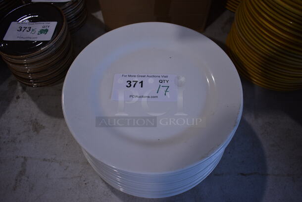 17 White Ceramic Plates. 11x11x1. 17 Times Your Bid!
