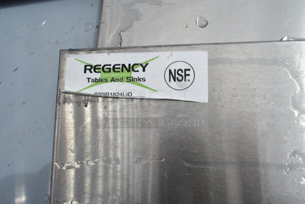 Lot of 2 BRAND NEW SCRATCH AND DENT! Regency 600IB1824LID Stainless Steel Sliding Lid for 18" x 24" Underbar Ice Bin - Image 5 of 6