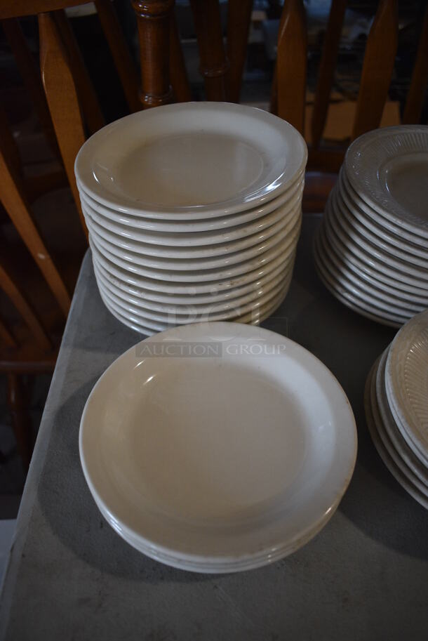 16 White Ceramic Plates. 6.5x6.5x1. 16 Times Your Bid!