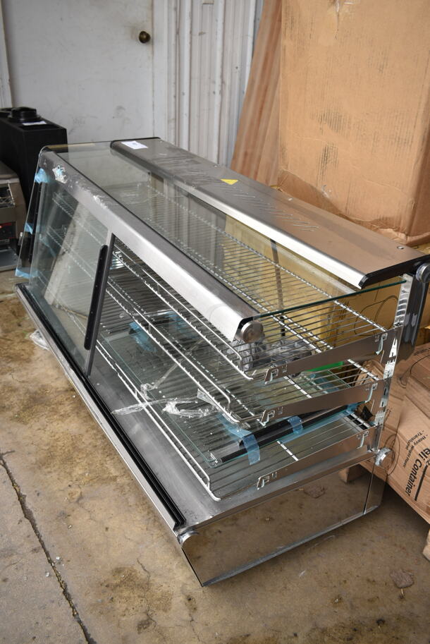 BRAND NEW SCRATCH AND DENT! ServIt 423HDM48SA Stainless Steel Commercial Countertop Full Service Heated Merchandiser Display Case. See Pictures for Missing Side Panel. 120 Volts, 1 Phase. Tested and Working! - Image 3 of 7