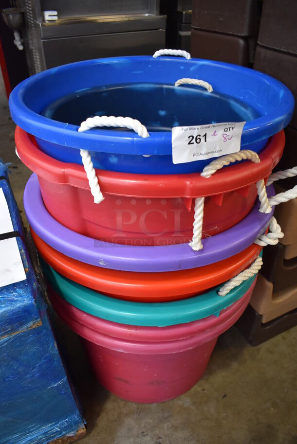 ALL ONE MONEY! Lot of 8 Various Poly Bins. Includes 22x22x16 - Image 2 of 3