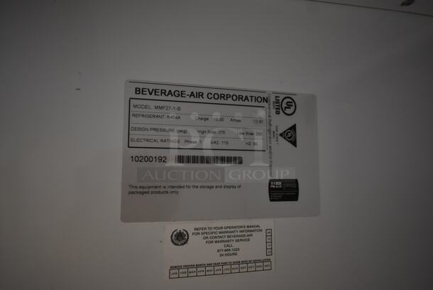 Beverage Air MMF27-1-B Metal Commercial Single Door Reach In Freezer Merchandiser w/ Poly Coated Racks. 115 volts, 1 Phase. Tested and Working! - Image 7 of 7