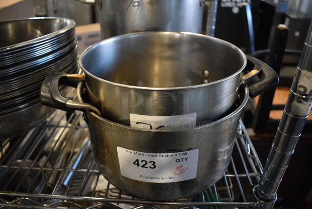 3 Metal Various Stock Pots. Includes 12x9x6. 3 Times Your Bid! - Image 2 of 4