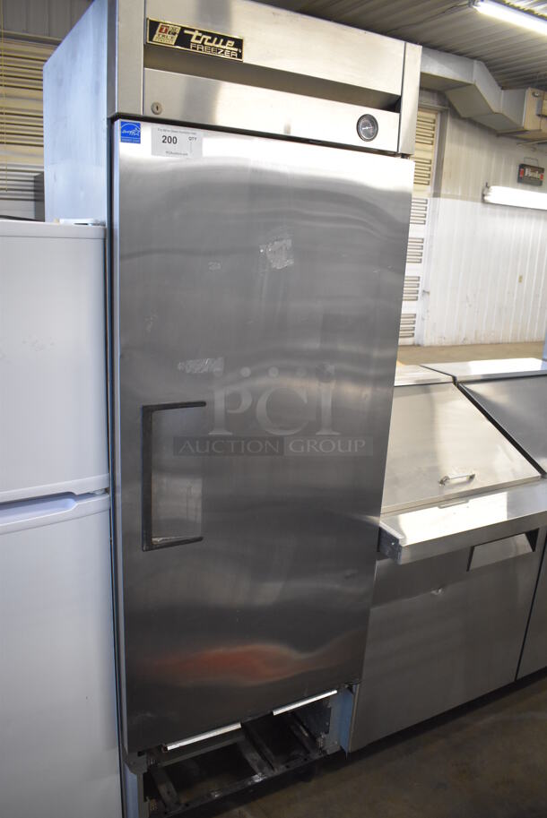 2010 True T-23F ENERGY STAR Stainless Steel Commercial Single Door Reach In Freezer on Commercial Casters. 115 Volts, 1 Phase. 27x30x83.5. Tested and Working!