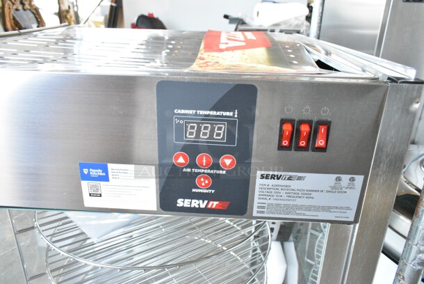 BRAND NEW SCRATCH AND DENT! ServIt 423PDW18D1 Stainless Steel 18" Full-Service Pizza Warmer with 4-Shelf Rotating Rack. 120 Volts, 1 Phase. Tested and Working! - Image 5 of 10