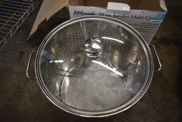 IN ORIGINAL BOX! Kitchenworks 30 Quart Jumbo Multi Cooker w/ Lid. 13x13x13 - Image 2 of 4
