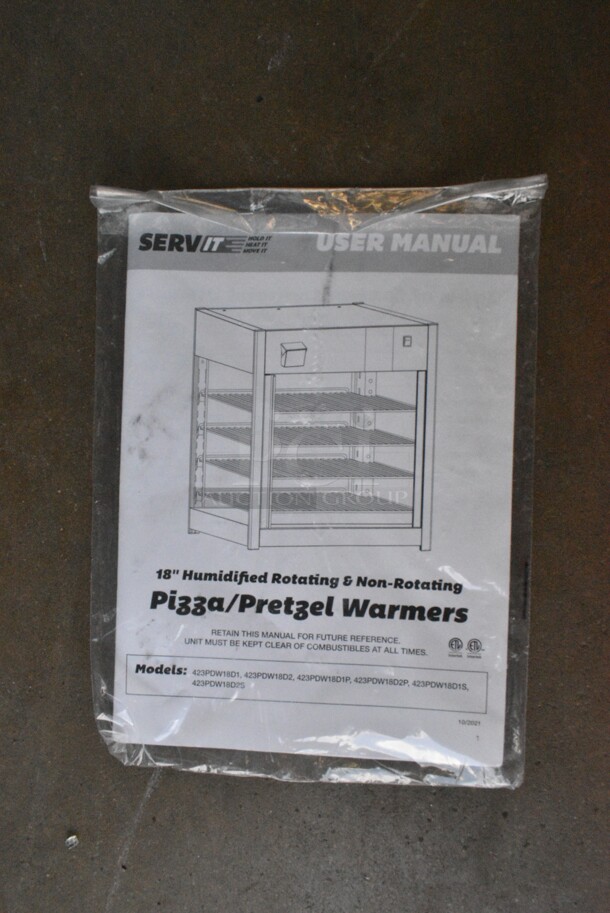 BRAND NEW SCRATCH AND DENT! ServIt 423PDW18D1 Stainless Steel 18" Full-Service Pizza Warmer with 4-Shelf Rotating Rack. 120 Volts, 1 Phase. Tested and Working! - Image 7 of 10