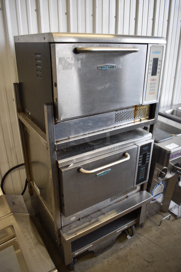 2 Turbochef Model NGCD6 Tornado Stainless Steel Commercial Countertop Electric Powered Rapid Cook Ovens on Stainless Steel Commercial 2 Tier Equipment Stand on Commercial Casters. 208/240 Volts, 1 Phase. 30x30x60. 2 Times Your Bid! - Image 3 of 11