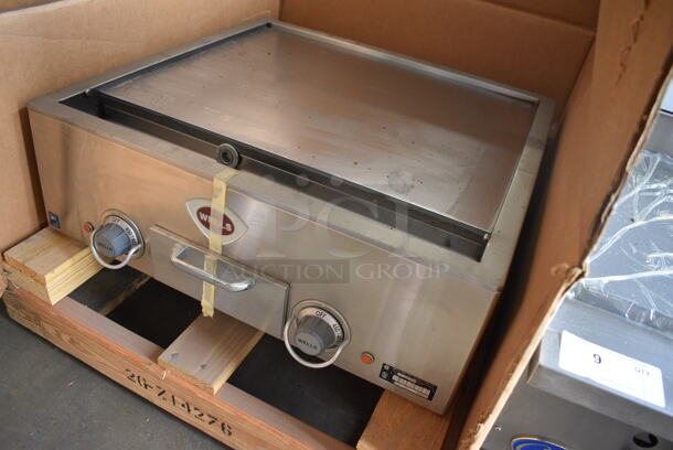 BRAND NEW IN BOX! Wells Model P513 Stainless Steel Commercial Countertop Electric Powered Flat Top Griddle. 208/240 Volts, 1 Phase. 25x24x9 - Image 2 of 8