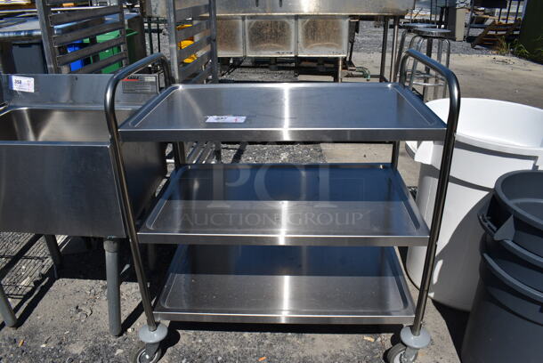 Stainless Steel 3 Tier Cart on Commercial Casters. 34x21x36