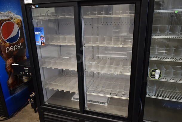 QBD CD45S Metal Commercial 2 Door Reach In Cooler Merchandiser w/ Poly Coated Racks and Drink Sliders. 115 Volts, 1 Phase. Tested and Working! - Image 3 of 9
