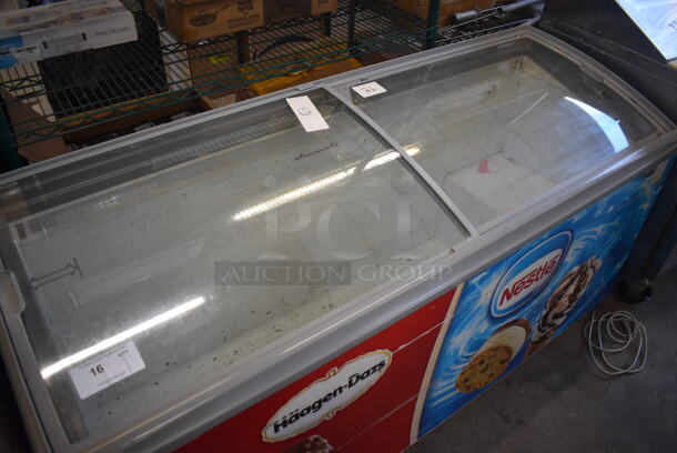 AHT RIO S 175 Metal Commercial Chest Freezer Merchandiser on Commercial Casters. 120 Volts, 1 Phase. 68x26x34. Tested and Working! - Image 2 of 6