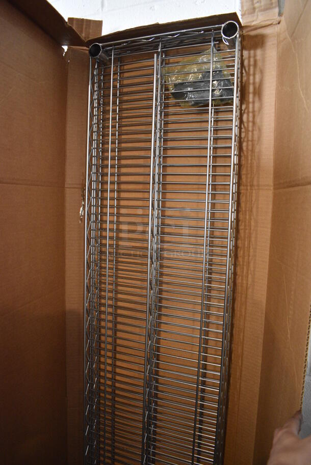 ALL ONE MONEY! Lot of 2 BRAND NEW IN BOX! Metro Chrome Finish Shelves w/ Clips. 72x14x1.5 - Image 1 of 5