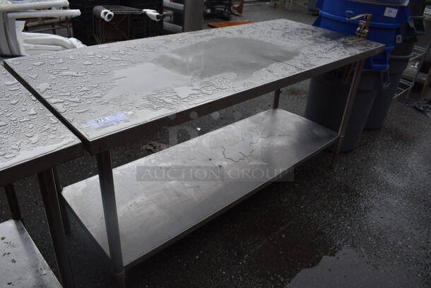Stainless Steel Table w/ Mounted Commercial Can Opener and Stainless Steel Under Shelf. 60x30x36