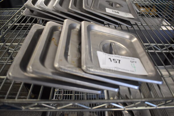 4 Stainless Steel 1/6 Size Drop In Bin Lids. 4 Times Your Bid!