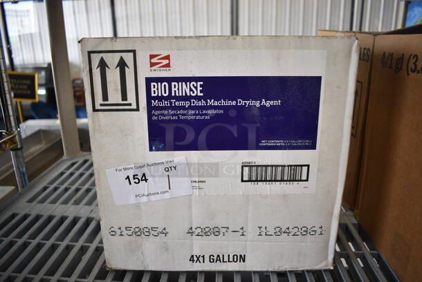 Box of 4 BRAND NEW Swisher Biorinse Multi Temp Dish Machine Drying Agent. 6x6x12