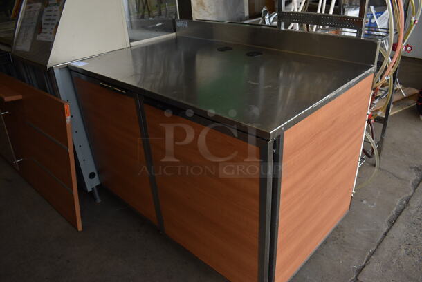 Duke Model SUB-P-48M Stainless Steel Commercial 2 Door Counter w/ Wood Pattern Doors and Backsplash. 48x30x40 - Image 2 of 6