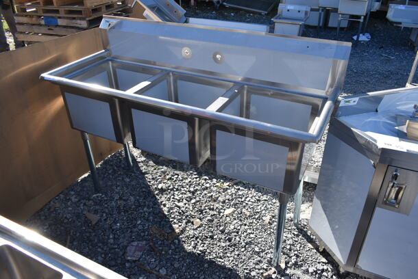BRAND NEW SCRATCH AND DENT! Regency 600S31717 Stainless Steel Commercial 3 Bay Sink. Bays 17x17 - Image 1 of 6