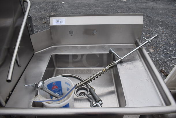 Stainless Steel Commercial Right Side Dirty Side Dishwasher Table. Goes GREAT w/ Lots 240 and 241! 36x32x46 - Image 3 of 4
