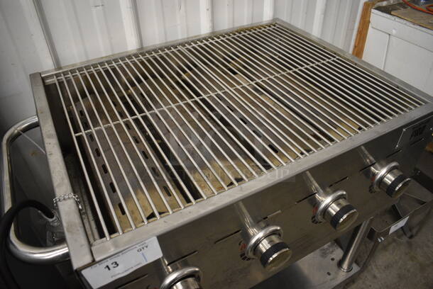 LIKE NEW! Backyard Pro Model GC402 Stainless Steel Floor Style Propane Gas Powered Outdoor Charbroiler Grill on Commercial Casters. 40x25x35 - Image 3 of 6