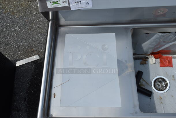 BRAND NEW SCRATCH AND DENT! Regency 600S1181818L Stainless Steel Single Bay Sink w/ Left Side Drain Board. Bay 17x14. Drain Board 19x16 - Image 6 of 8