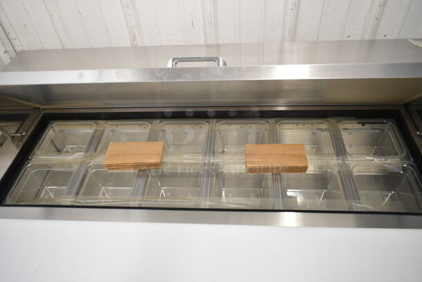 BRAND NEW! 2020 True TSSU-48-12D-2-HC  Stainless Steel Commercial Sandwich Salad Prep Table Bain Marie on Commercial Casters. 115 Volts, 1 Phase. Tested and Working! - Image 5 of 12
