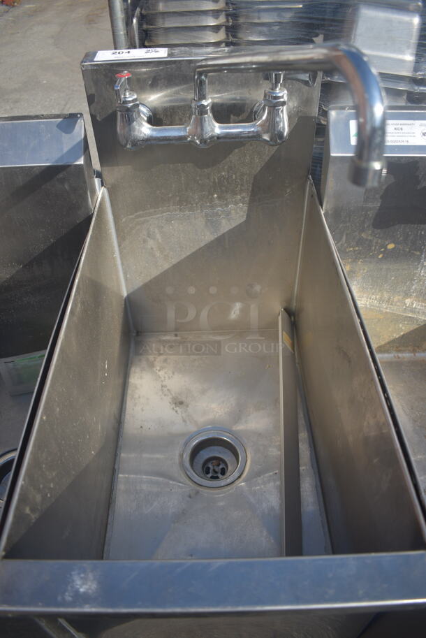 Commercial Stainless Steel One Bay Utility Sink With Splash Mount Faucet On Galvanized Legs. - Image 2 of 5