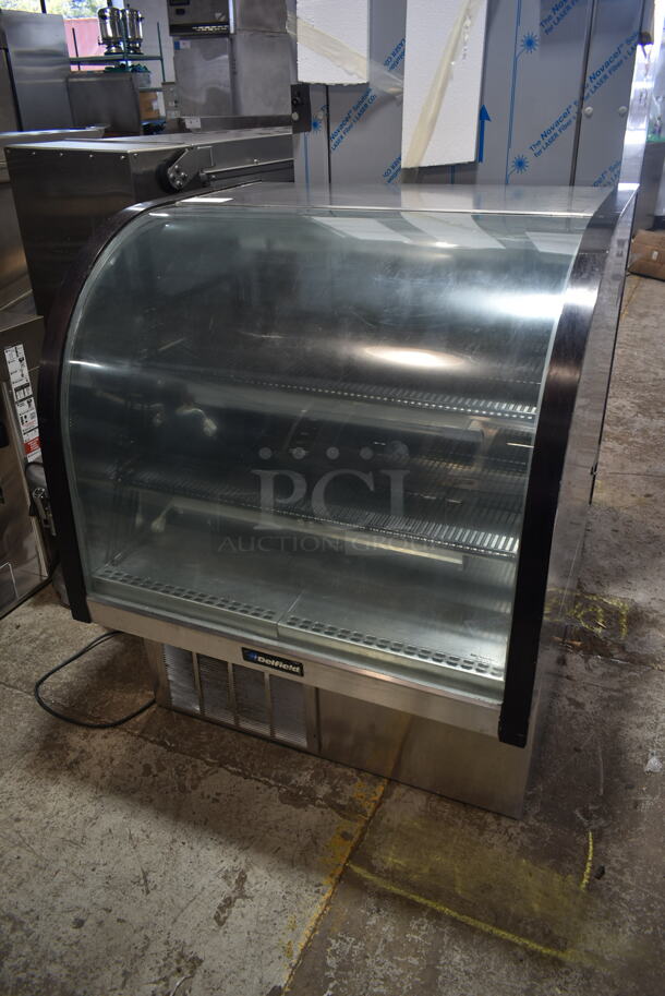 Delfield Stainless Steel Commercial Floor Style Deli Display Case Merchandiser. Tested and Working!