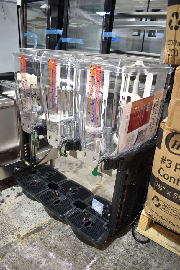 BRAND NEW SCRATCH AND DENT! 2024 Carnival King 382RBD5G3 Stainless Steel Commercial Countertop Triple 5 Gallon Bowl Refrigerated Beverage Dispenser. 120 Volts, 1 Phase. Tested and Working! - Image 3 of 9