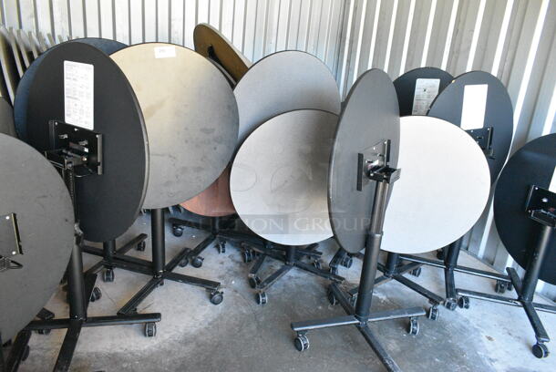 15 Various Folding Round Table on Casters. 15 Times Your Bid!  - Image 1 of 2