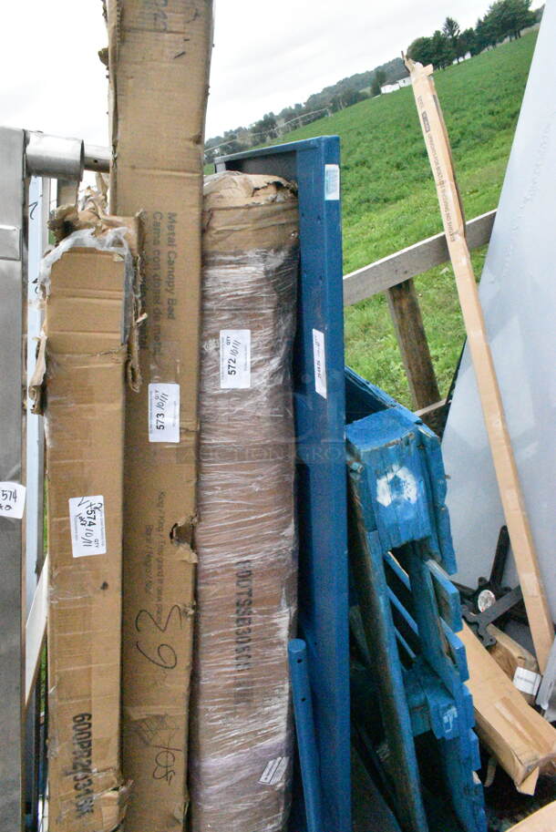 BRAND NEW SCRATCH AND DENT! Lavex 257SPT306020 30" x 60" Blue Steel Platform Truck - 2000 lb. Capacity. May Be Missing Pieces.  - Image 2 of 3