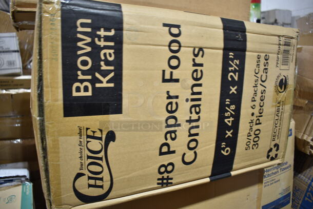 PALLET LOT of 30 BRAND NEW Boxes Including Cambro 12FSP148 Containers, 795PTOKFT8 Microwavable Folded Paper #8 Take-Out Container 6" x 4 5/8" x 2 1/2", 2 Box 500CC16 Choice Clear PET Customizable Plastic Cold Cup - 16 oz. - 1000/Case, 500CC9 Choice 9 oz. Clear PET Customizable Plastic Squat Cold Cup - 1000/Case, 433WHT006 Choice Extra Large Size Grey "Thank You" Medium-Duty Plastic T-Shirt Bag - 450/Case, Dart Clear Straw Slotted Lid, Choice Herringbone Kitchen Towels, 394345L Noble NexGen Powder-Free Disposable Black Hybrid 3 Mil Thick Gloves - Large - 1000/Case, 2 Box 128HD8COMBO ChoiceHD 8 oz. Microwavable Translucent Plastic Deli Container and Lid Combo Pack - 240/Case, 50016C Choice 16 oz. Coffee Print Poly Paper Hot Cup - 1000/Case, 12798 Pacific Blue Dispenser. 30 Times Your Bid!  - Image 6 of 12