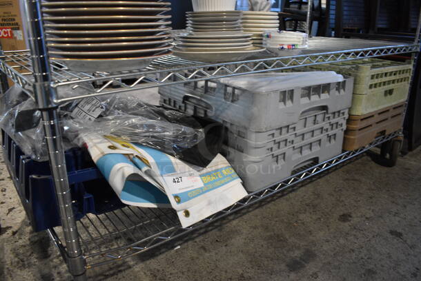 ALL ONE MONEY! Tier Lot of Various Items Including Dish Caddies and Banner - Image 1 of 4
