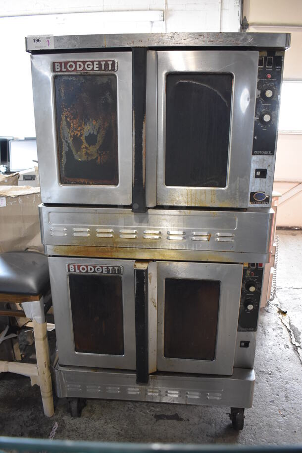 2 Blodgett Zephaire Stainless Steel Commercial Natural Gas Powered Full Size Convection Oven w/ View Through Doors, Metal Oven Racks and Thermostatic Controls on Commercial Casters. 38x38x70. 2 Times Your Bid! - Image 2 of 8