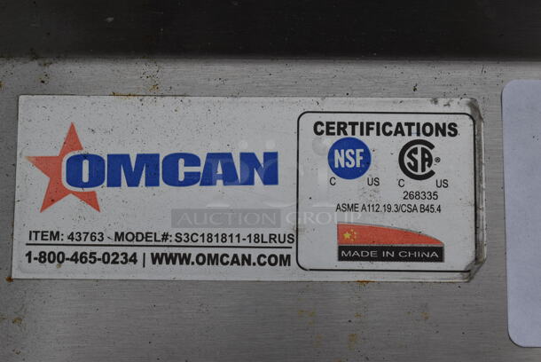 Stainless Steel Commercial 3 Bay Sink w/ Dual Drain Boards, Faucet, Handles and Spray Nozzle Attachment. Bays 18x18. Drain Boards 16.5x19.5 - Image 3 of 9