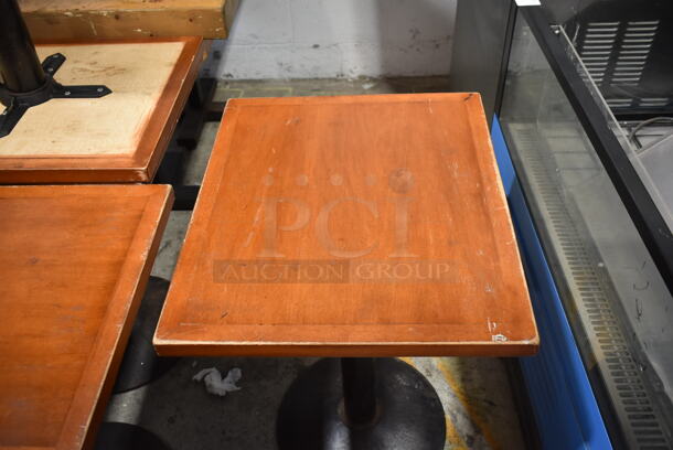 5 Wood Pattern Dining Height Table on Black Metal Table Base. 5 Times Your Bid! - Image 3 of 5