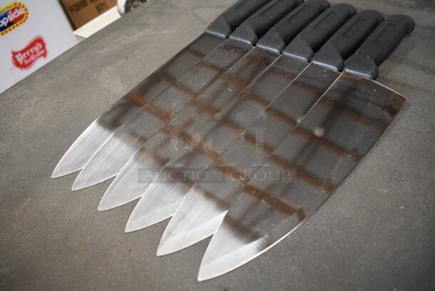 6 Sharpened Stainless Steel Chef Knives. 15". 6 Times Your Bid! - Image 4 of 4