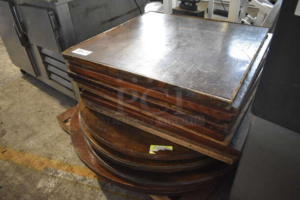 16 Various Wood Pattern Tabletops. 7 Round and 9 Square. Includes 33.5x33.5x1.5. 16 Times Your Bid! - Image 4 of 4