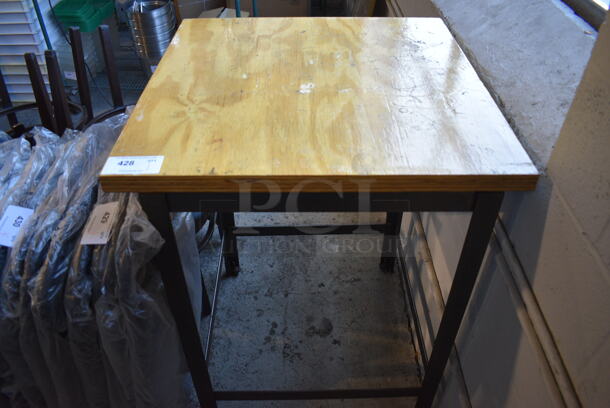 Wooden Table on Metal Frame. 30x30x42.5